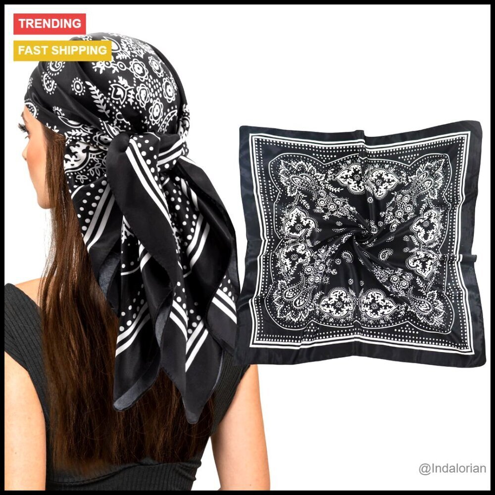 Silk Satin Head Scarf Elegant Boho Chic Hair Wrap Night Sleep Accessory